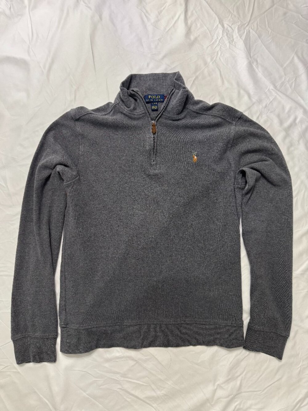 Polo Ralph Lauren Grey Quarter-Zip Sweater XL (18-20)